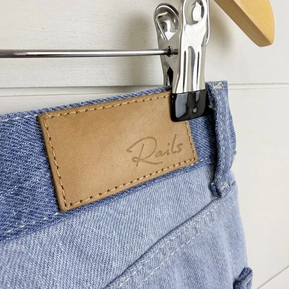 NEW RAILS The Getty Crop High Rise Wide Leg LIGHT INDIGO Patchwork Jean WOMEN 30